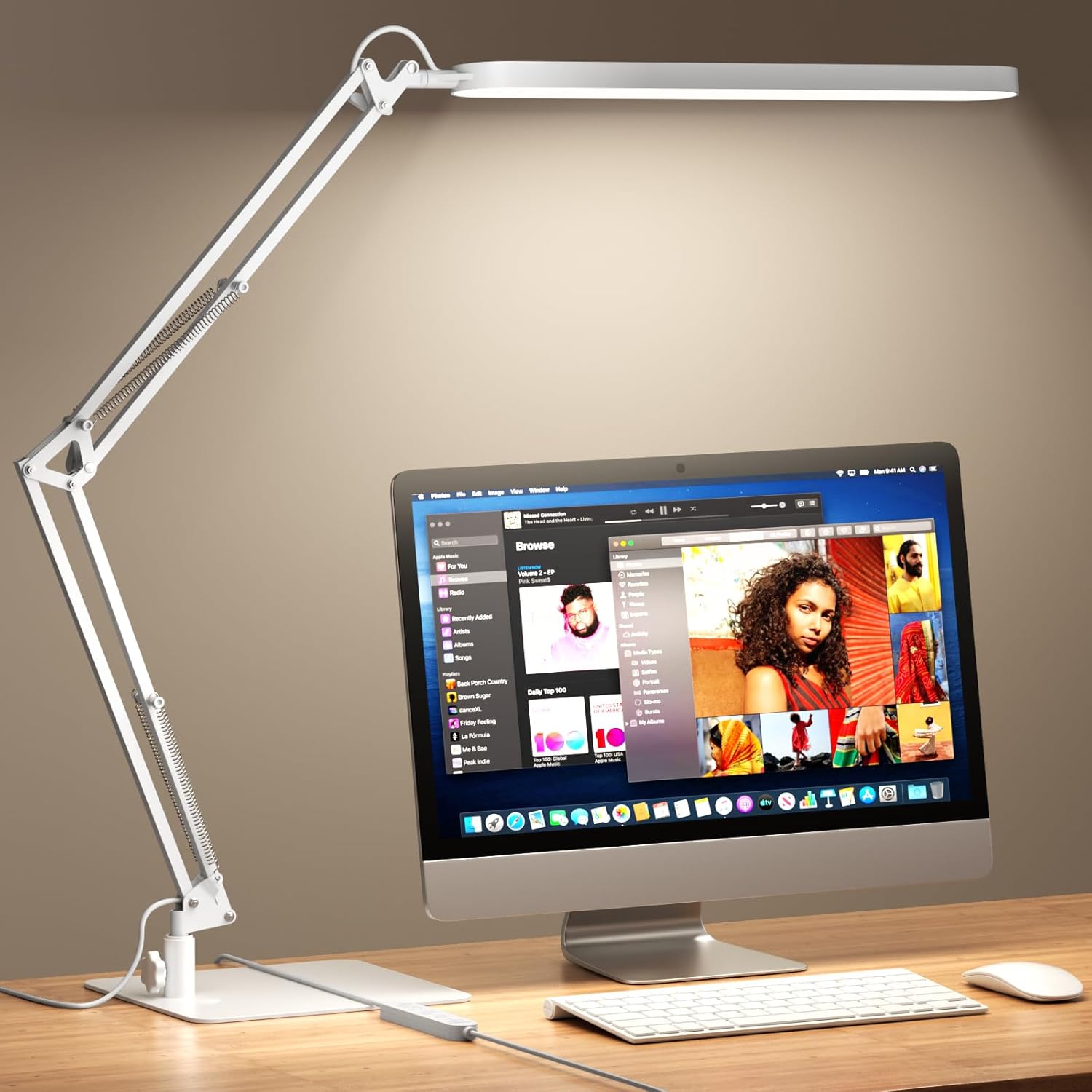 SKYLEO LED Desk Lamp with Adjustable Swing Arm and Timer