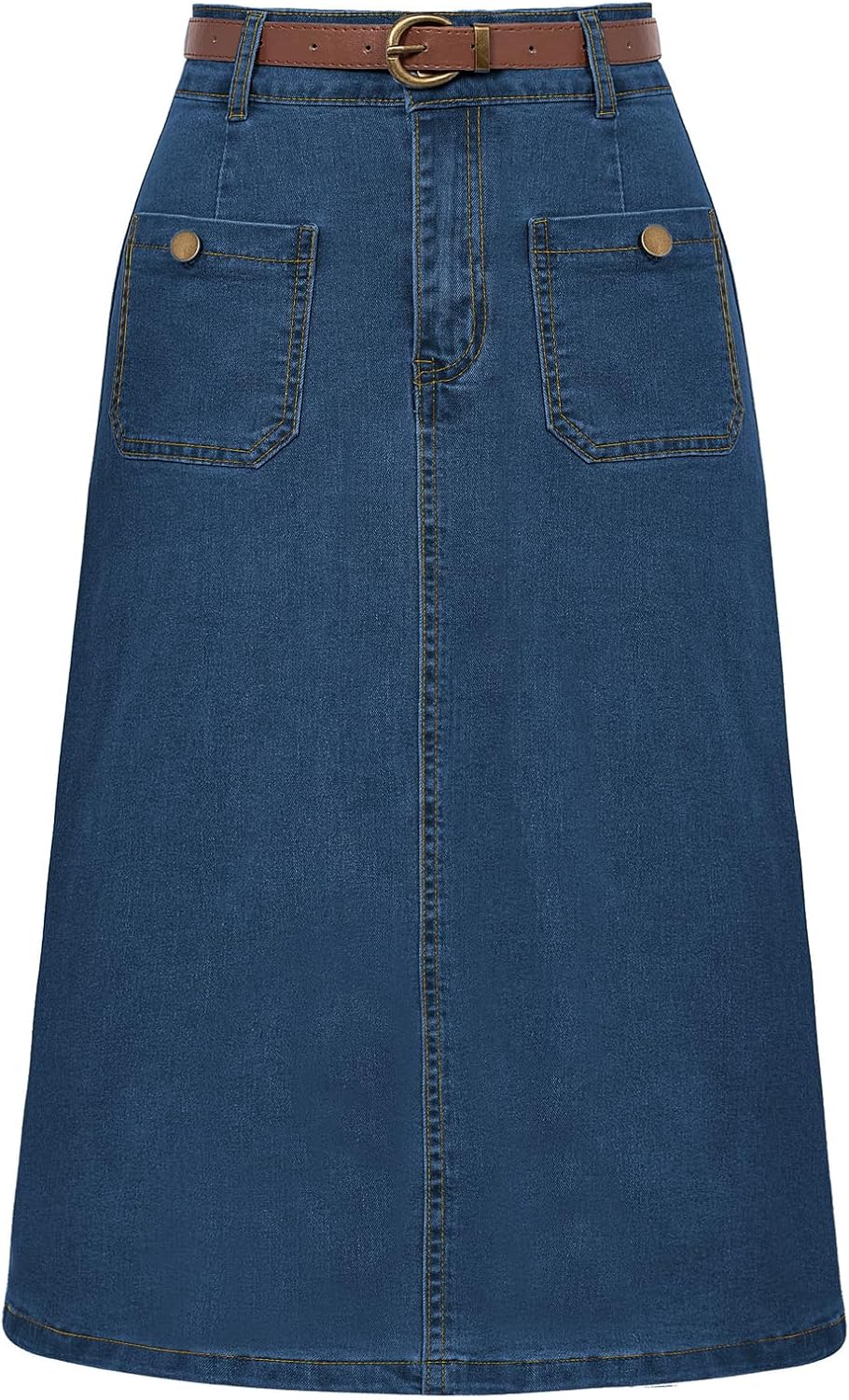 Belle Poque Denim Skirt with Belt for Stylish Women Outfits