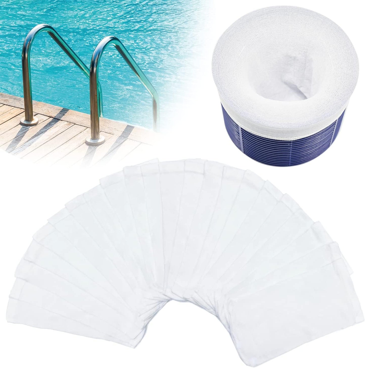 200 Pack Pool Skimmer Socks for Above Ground & Inground Pools
