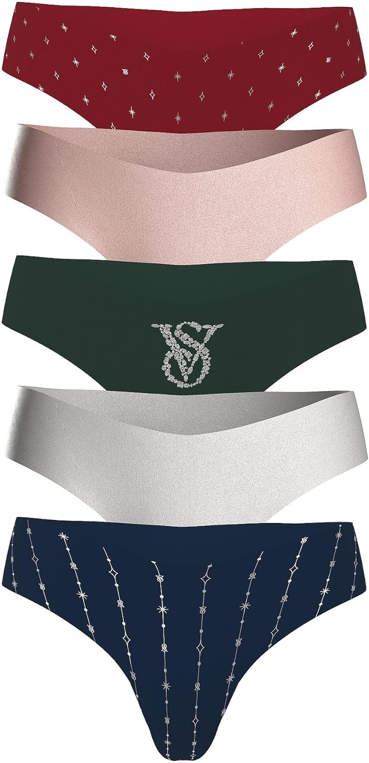 Victoria's Secret Women's No Show Thong Underwear Multi Pack