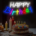 Happy Birthday Light Up Sign - Dimmable LED Neon Backdrop Light