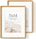 11x14 Picture Frame Set of 2 Natural Oak Wood Frames - Handcrafted