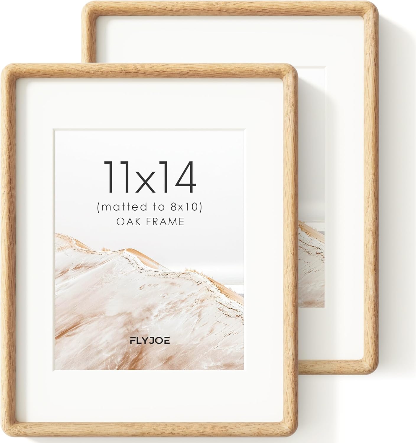 Natural Solid Oak Wood Picture Frame Set of 2 for Photos
