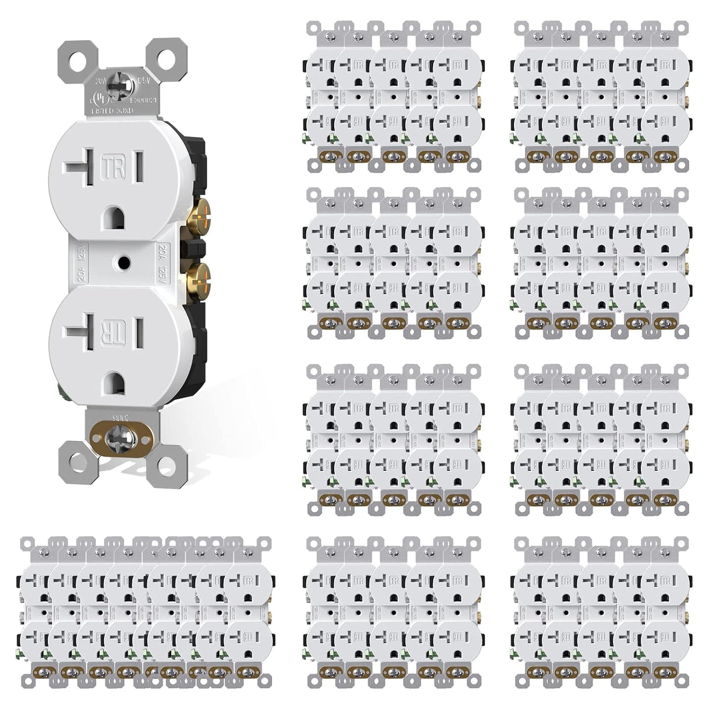 AIDA 20 Amp Duplex Electrical Receptacle for Home and Office