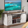 Farmhouse TV Stand for TVs up to 65 in - 58 in Console with Sliding