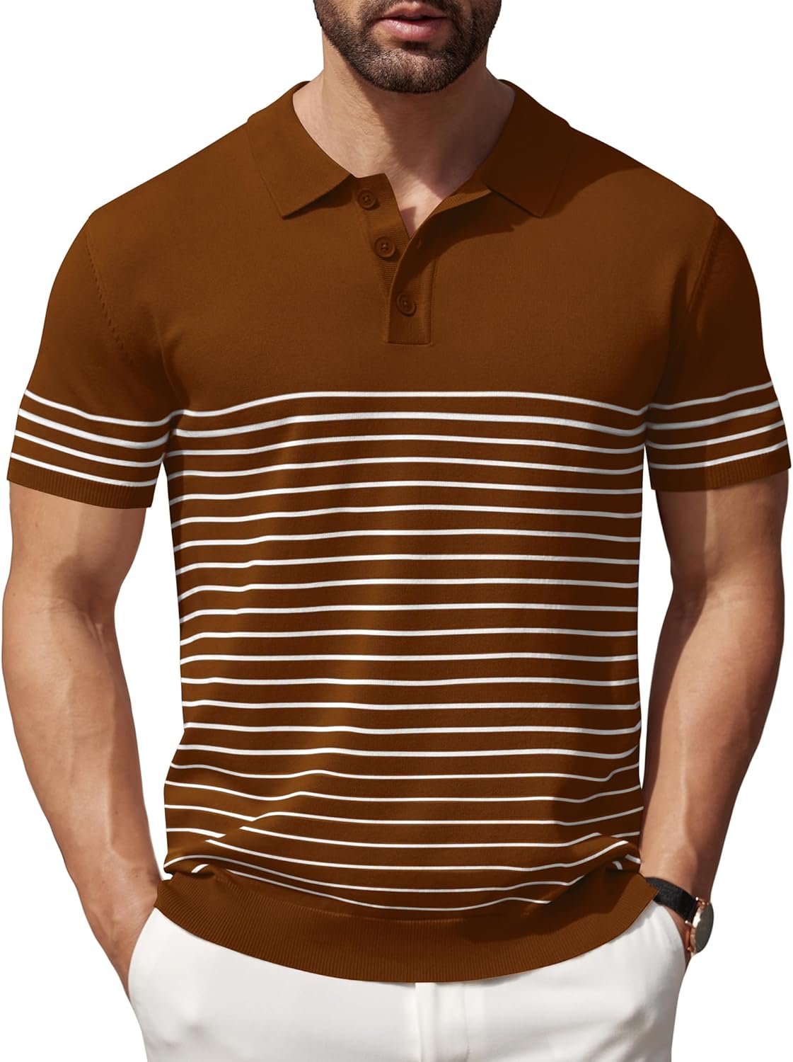 COOFANDY Men's Knit Polo Shirts for Stylish Casual Wear