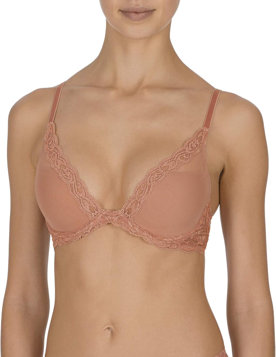 Natori Women Feathers Lace Plunge T-Shirt Bra for Comfort