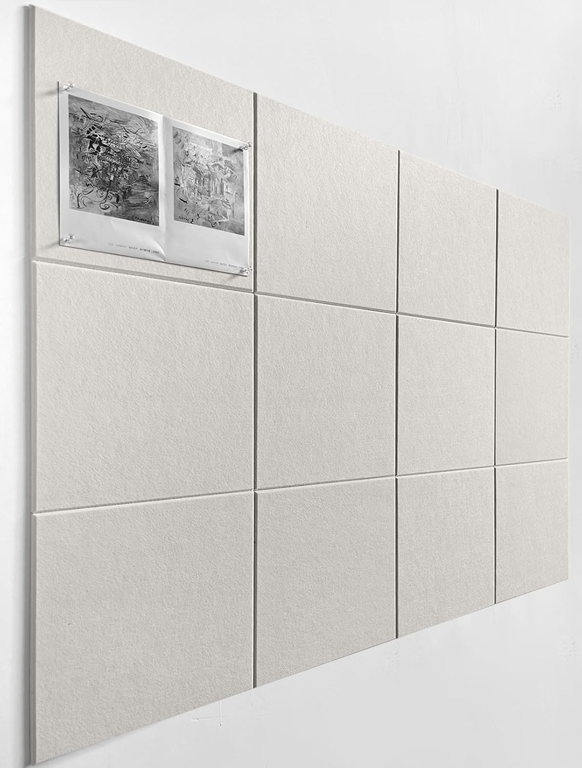 Large Cork Board Alternative - 12 Pack Felt Wall Tiles