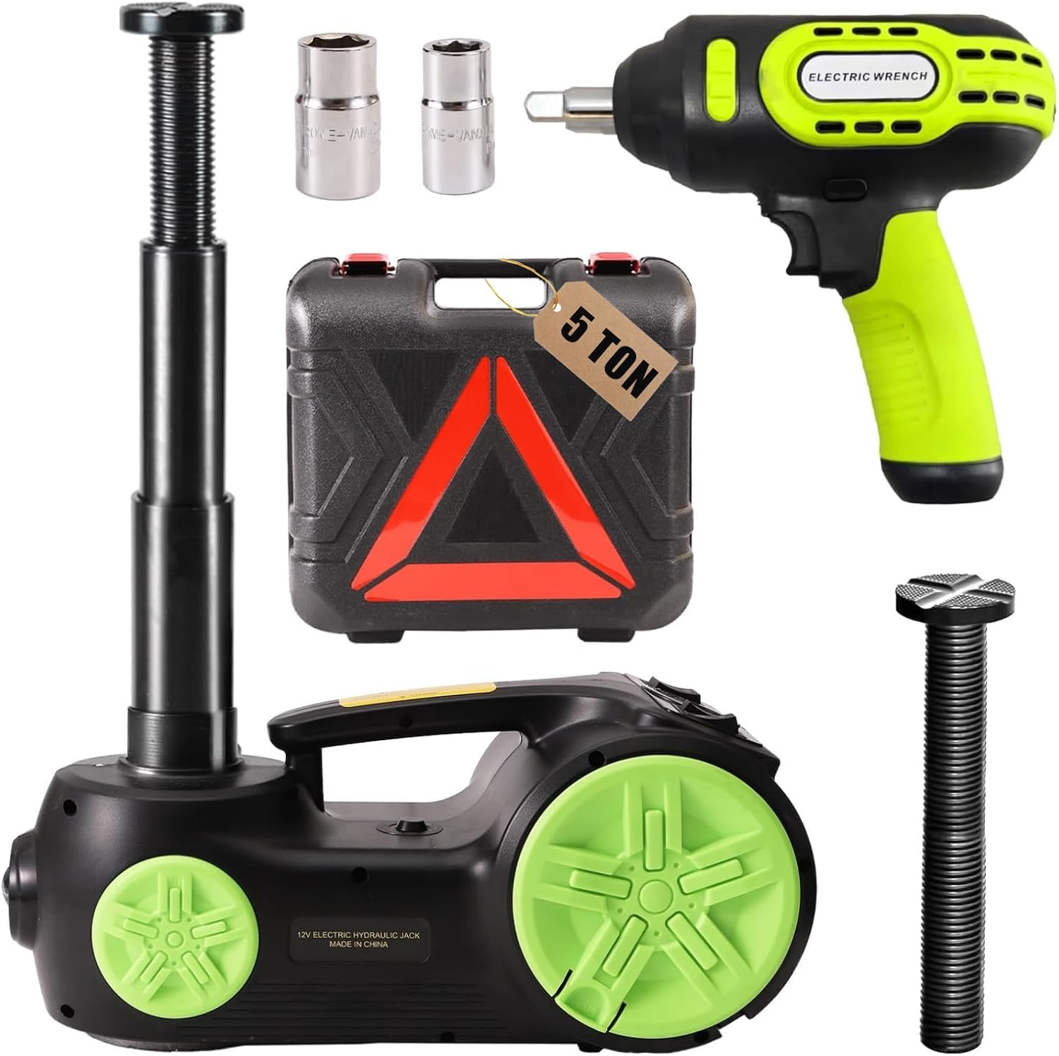 ROGTZ Upgraded Electric Hydraulic Car Jack Kit for Easy Tire Changes