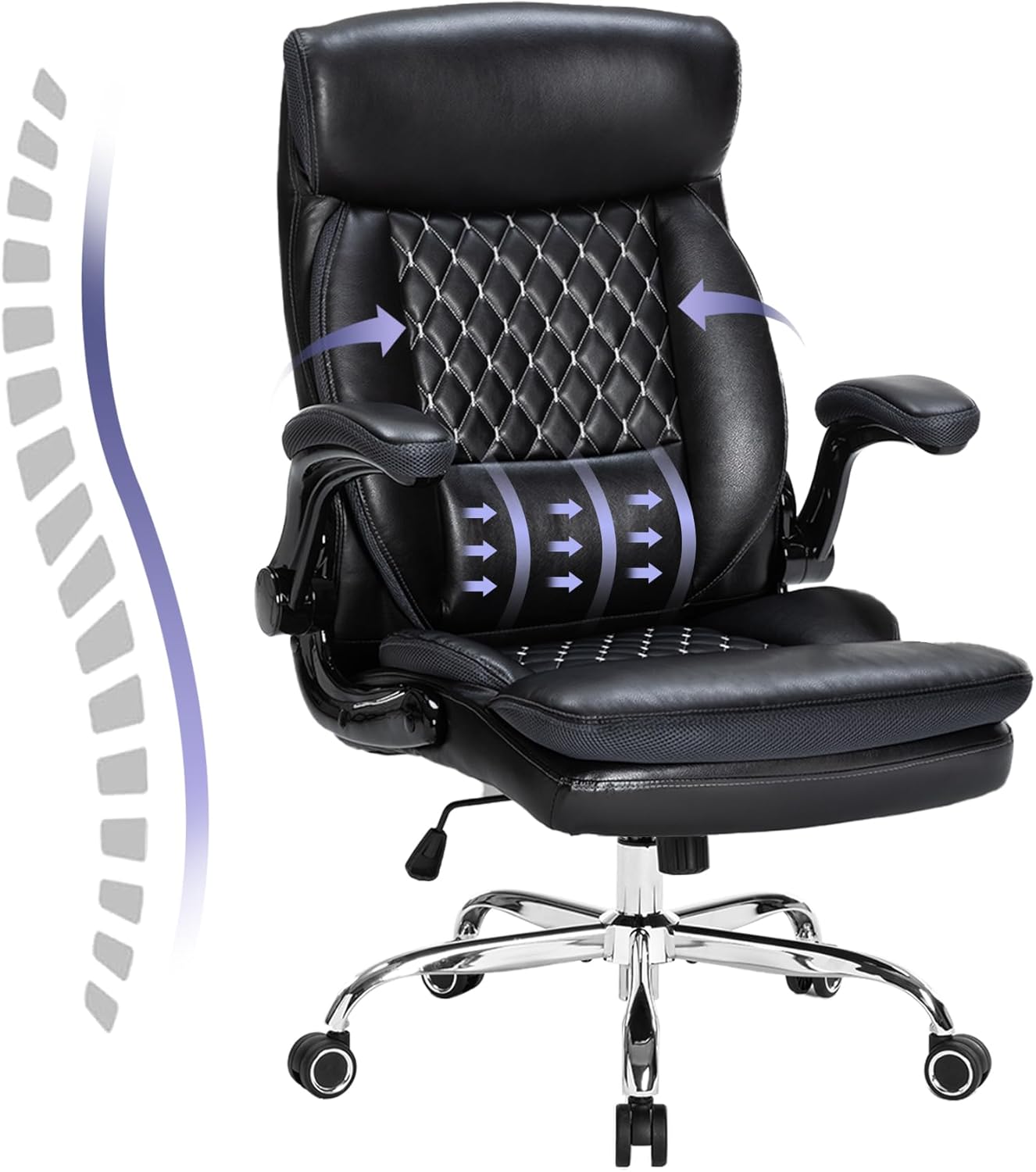 Executive Leather Office Chair - Ergonomic & Rocking
