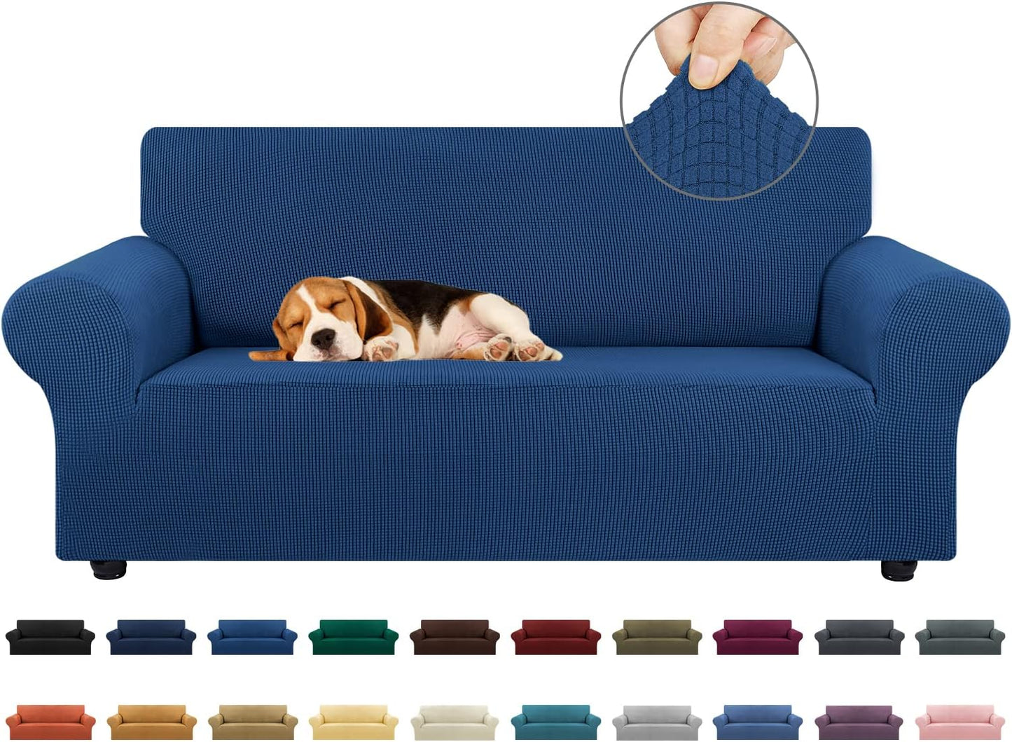 KEKUOU Stretch Loveseat Sofa Cover for 2 Cushion Couch 55-78 in