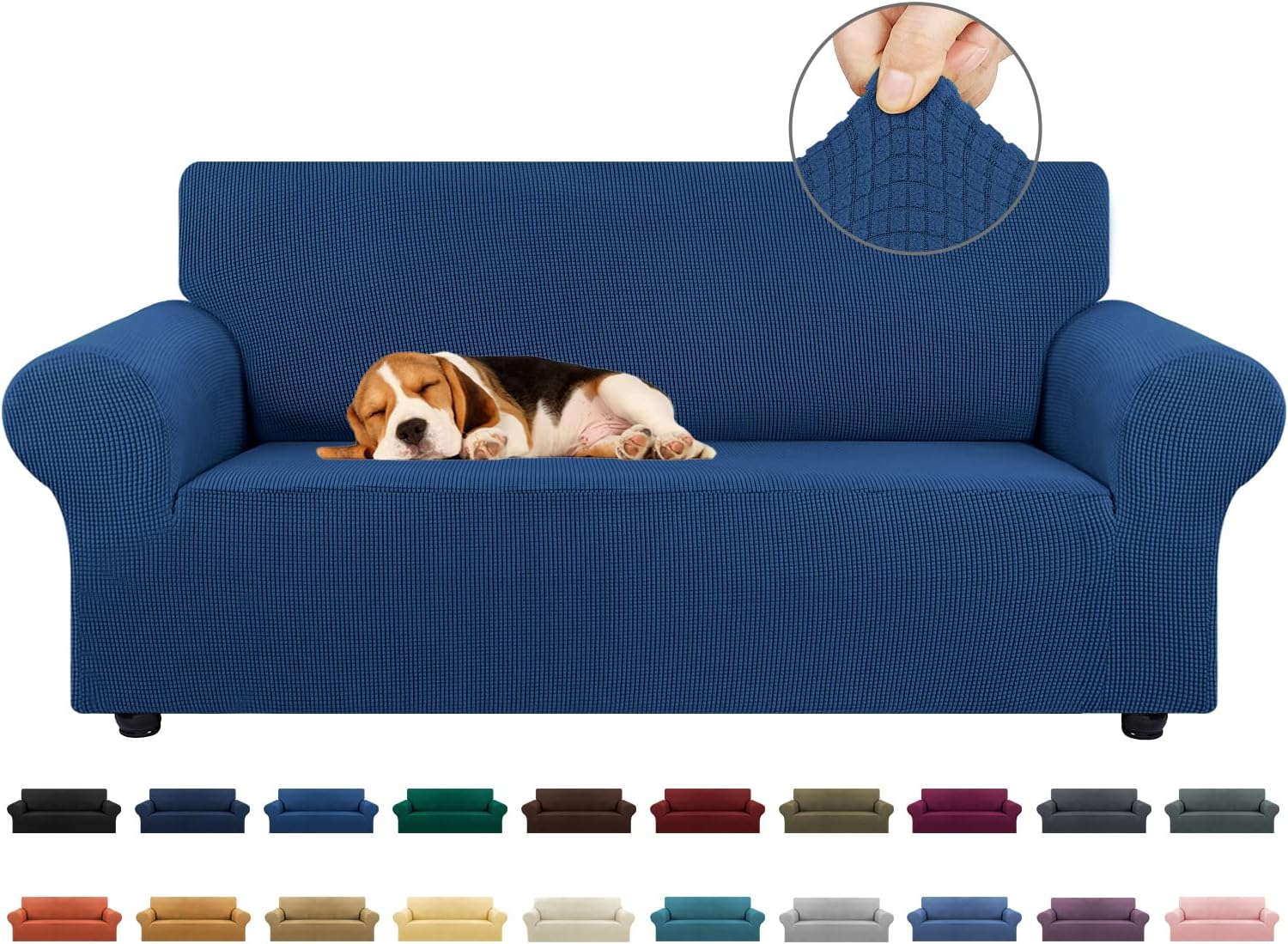 KEKUOU Stretch Loveseat Sofa Cover for 2 Cushion Couch 55-78 in