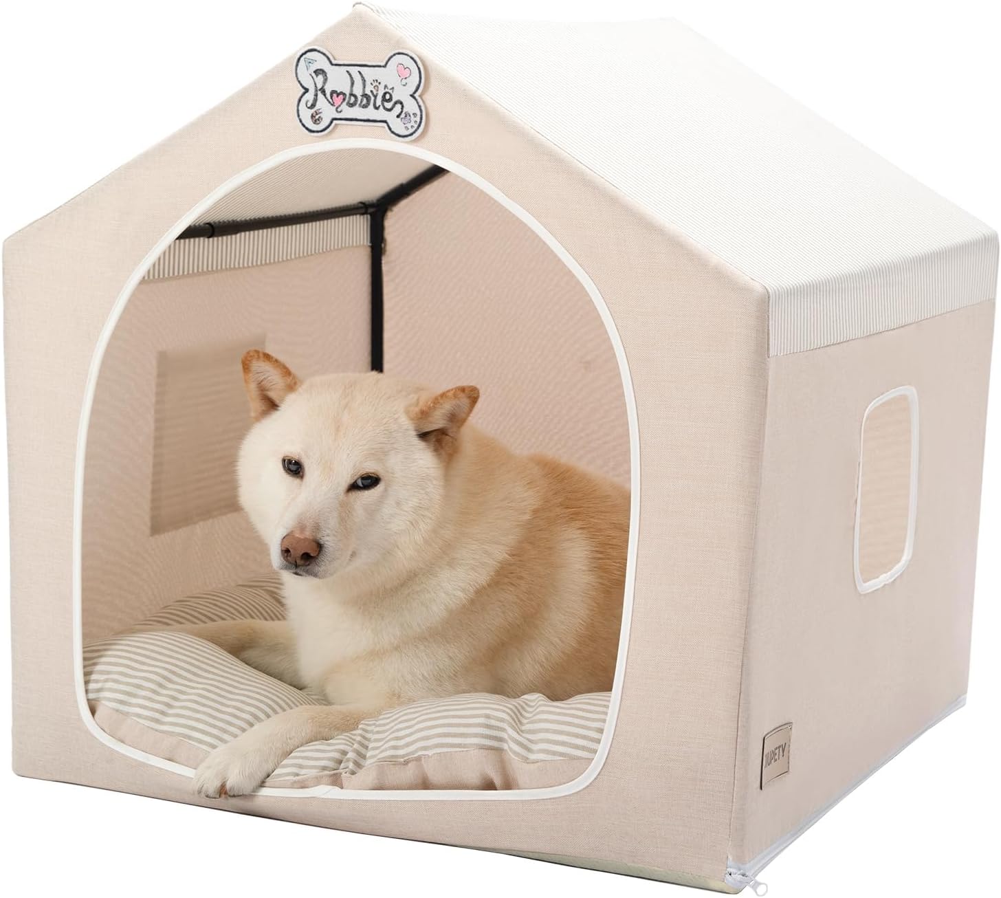 Jiupety Indoor Dog House Tent Bed for Large Dogs, 25in Size