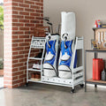 Golf Bag Organizer Garage Storage Rack for 2 Bags - Rolling Golf