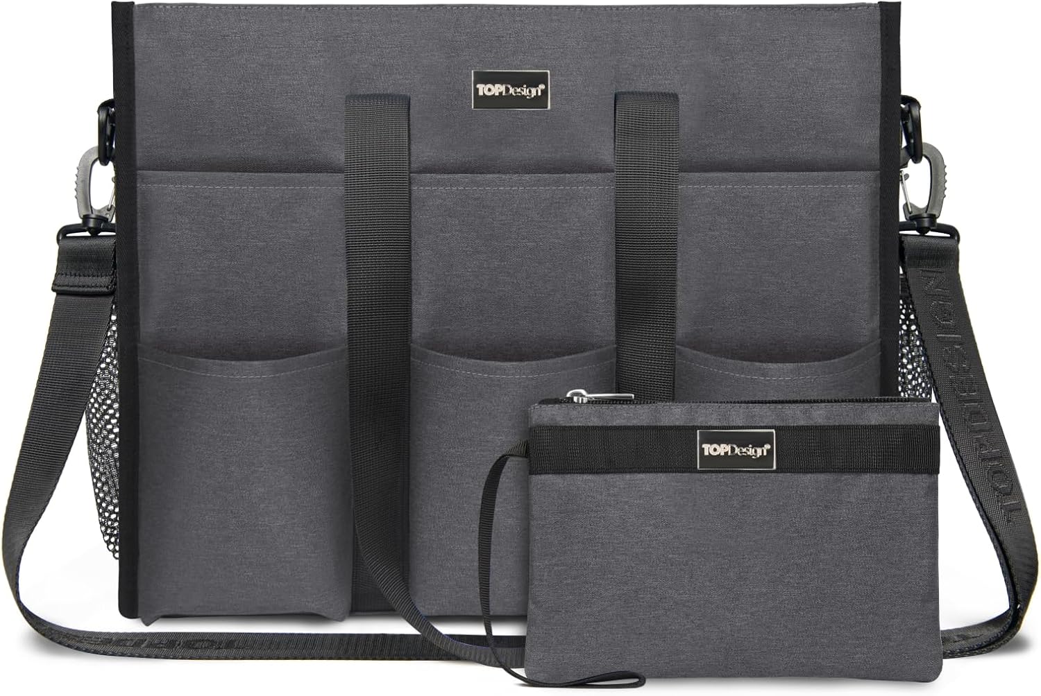 Utility Water Resistant Tote Bag with 22 Pockets for Women