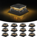 Solar Post Cap Lights 12 Pack - Warm Dusk-to-Dawn Deck Lighting