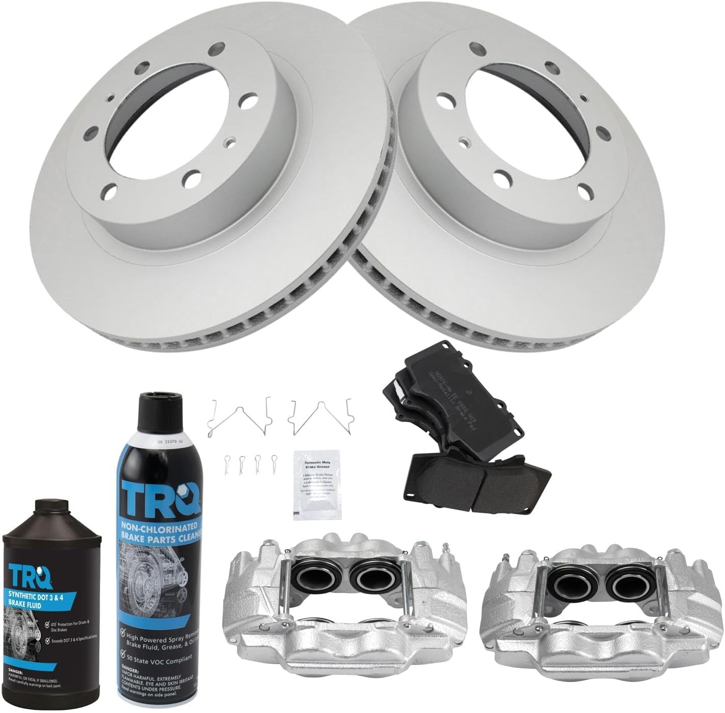 TRQ Front Brake Pad & Rotor Kit for 2003-2020 Toyota Models
