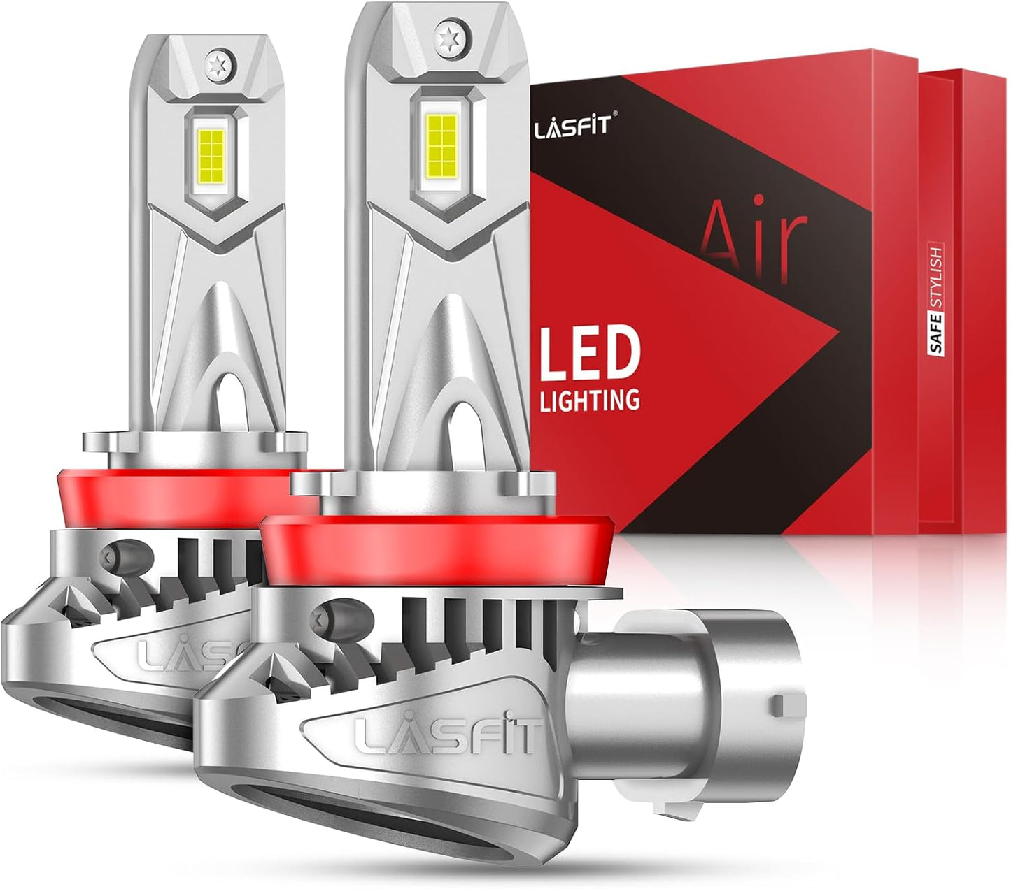 LASFIT H11 H8 H9 LED Light Bulbs - Super Bright 6000K Upgrade