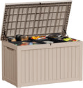 230 Gallon Resin Large Deck Box - Waterproof Outdoor Storage Chest