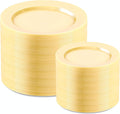 Yellow Plastic Plates Disposable Set 200PCS - Heavy Duty Party Plates
