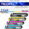 TN229XL TN229 High Yield Toner Cartridges 4-Pack - Reliable Page Yield