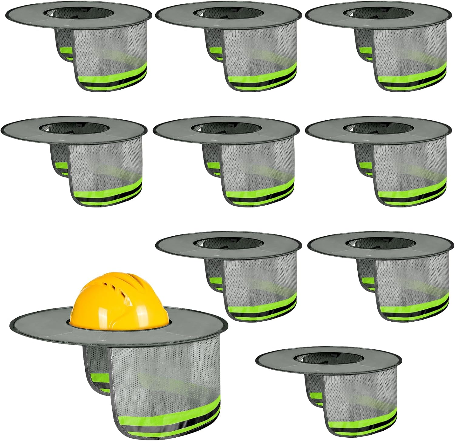 Hard Hat Sun Shade with Reflective Strip for Construction Sites