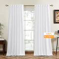 White Velvet 100% Blackout Curtains - 84 Inch Long