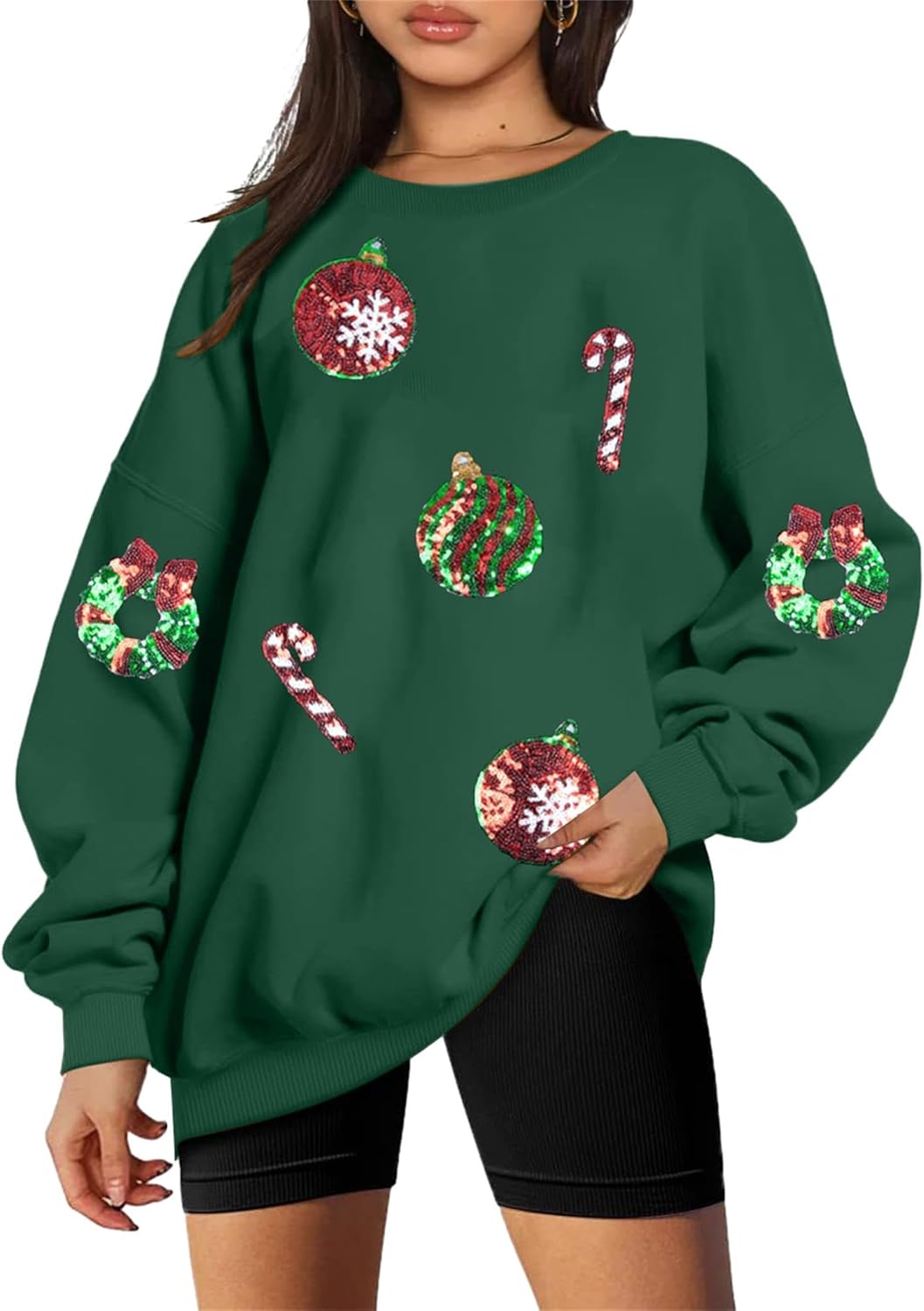 Sequined Xmas Sweatshirt for Women