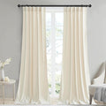 StangH Ivory White Velvet Curtains for Room Darkening Decor