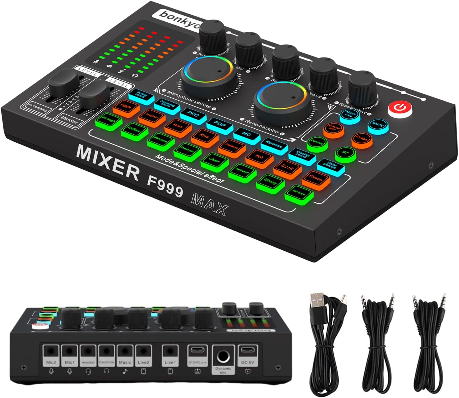 F999MAX Live Sound Card for Professional Audio Mixing & More