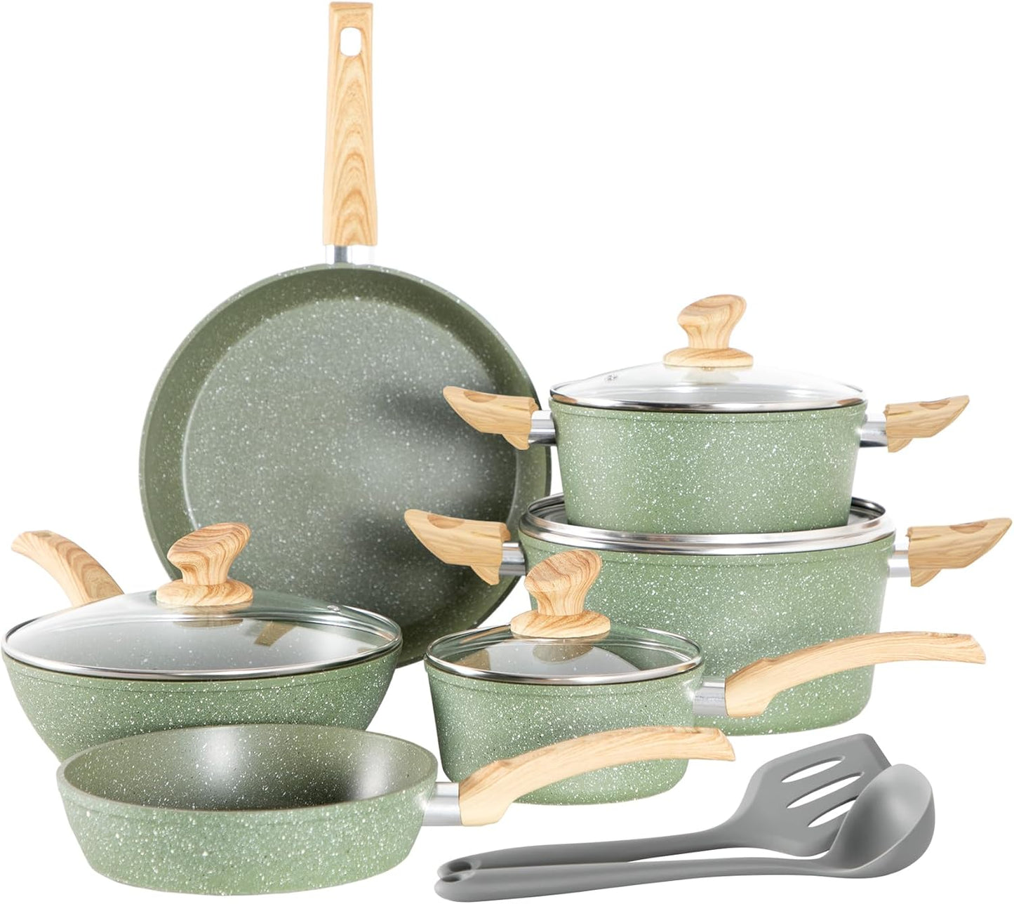 Kitchen Academy Non Toxic Pots and Pans Set for Healthy Cooking