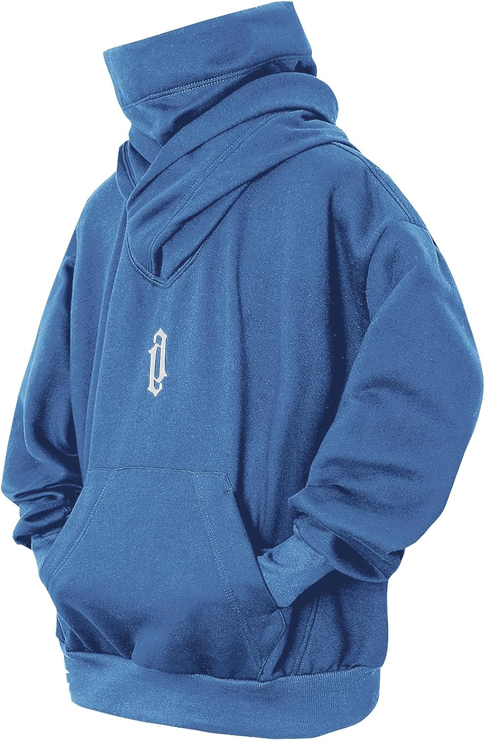 Fleece Hoodies for Men Cowl Neck Sweatshirts with Gaiter