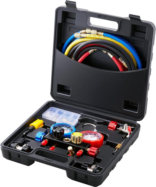 VEVOR 4 Way AC Gauge - Professional Refrigerant Set