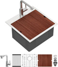 Sarlai Drop Bar Sink 18 in Workstation - Outdoor RV Prep Sink