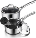 Sauce pan with lid 1.5 & 2.5 Quart Hybrid Nonstick Sauce pans set