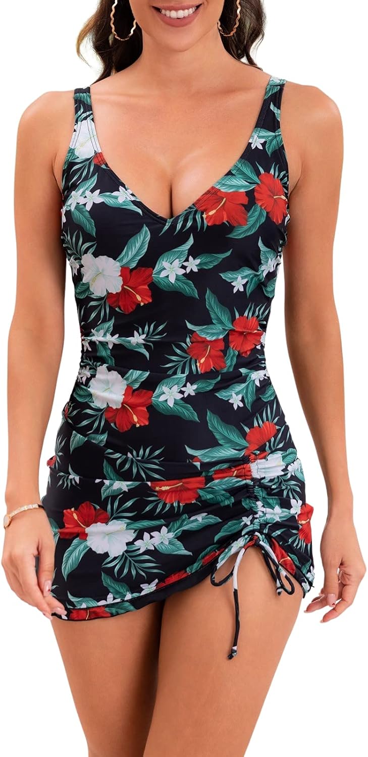 B2prity One Piece Swimdress for Women with Tummy Control