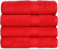 Casa Lino Red Bath Towels Set of 4 - Plush & Absorbent