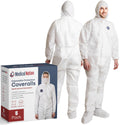 Hazmat Suits Disposable Pack of 5 - Heavy-Duty Full Body Coveralls