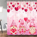 Love-themed Glitter Gnome Shower Curtain Set