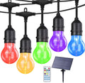 35FT Solar String Lights Outdoor - 11 Shatterproof LED Dimmable RGB