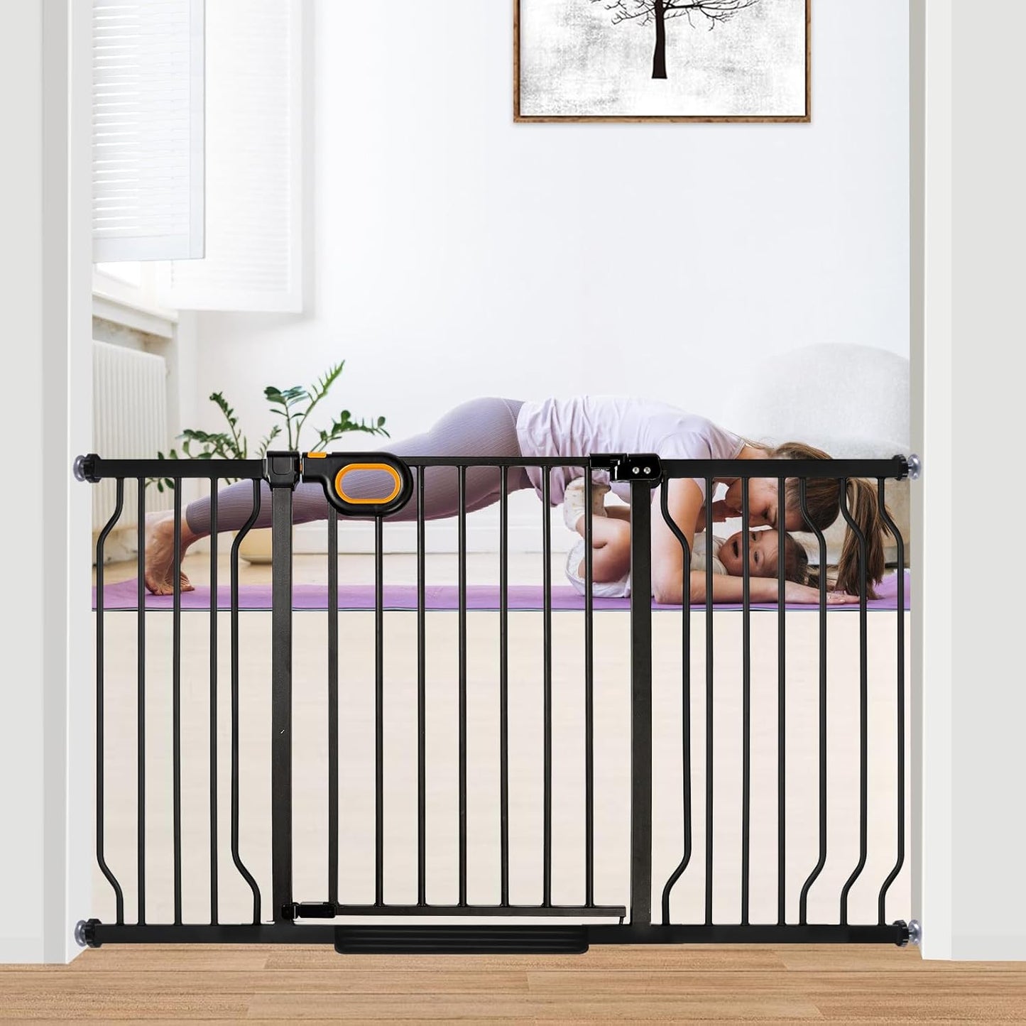 Adjustable Safety Gate for Stairs, 29-57in Wide, 30.5in Tall