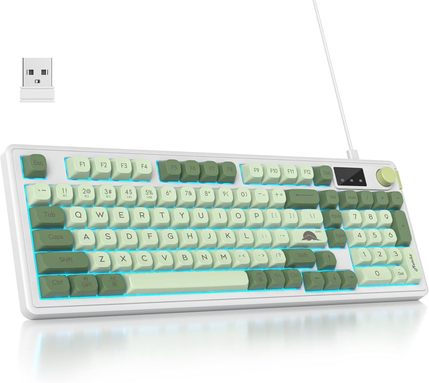 Owpkeenthy 96% Wireless Matcha Green Keyboard for Gaming