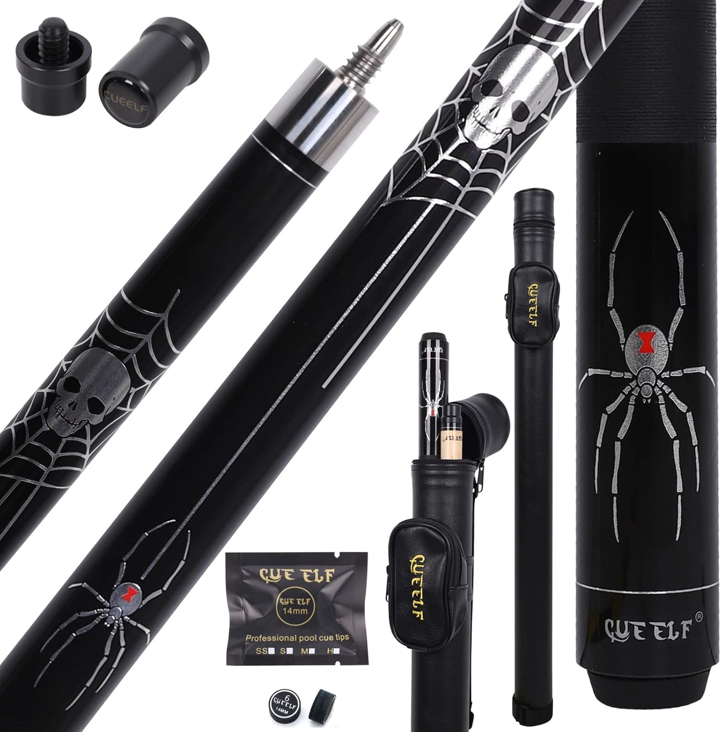 Professional Billiard Pool Cue Stick with Hard Case and Low Deflection