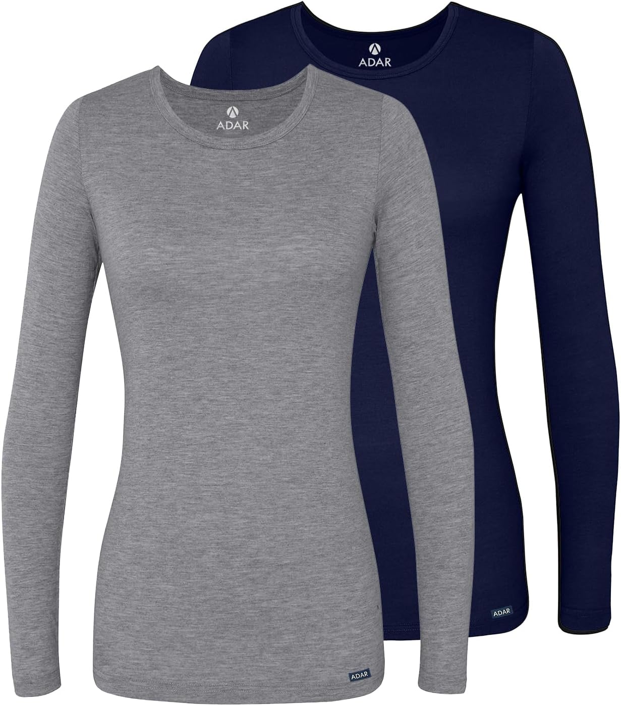 Adar Underscrubs for Women - Long Sleeve Comfort Tee 2 Pack