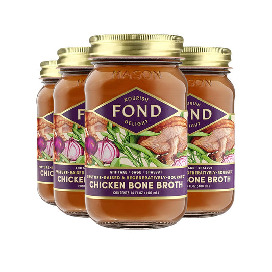 FOND Regenerative Pasture-Raised Chicken Bone Broth 14 oz Pack