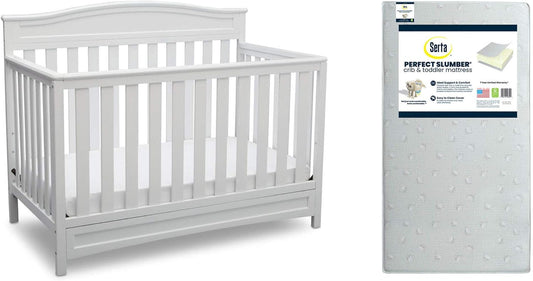 Delta Children Emery 4-in-1 Crib and Serta Mattress Bundle