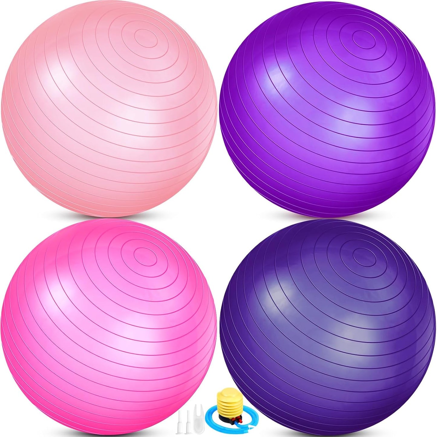 Leyndo 4 Pcs 26 Inch Yoga Exercise Ball for Fitness and Balance