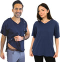 Post Surgery V Neck Dual Access Snap Shirt - Discreet Recovery Wear