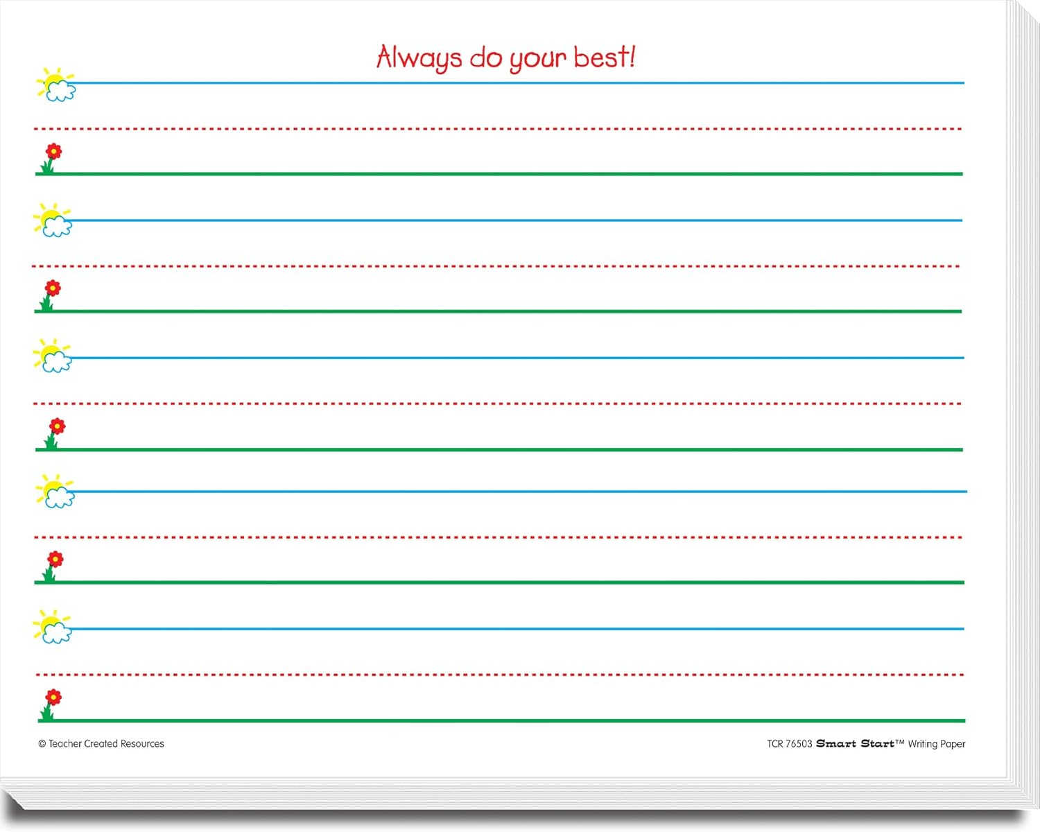 Smart Start K-1 Writing Paper with Bold Graphics for Kids