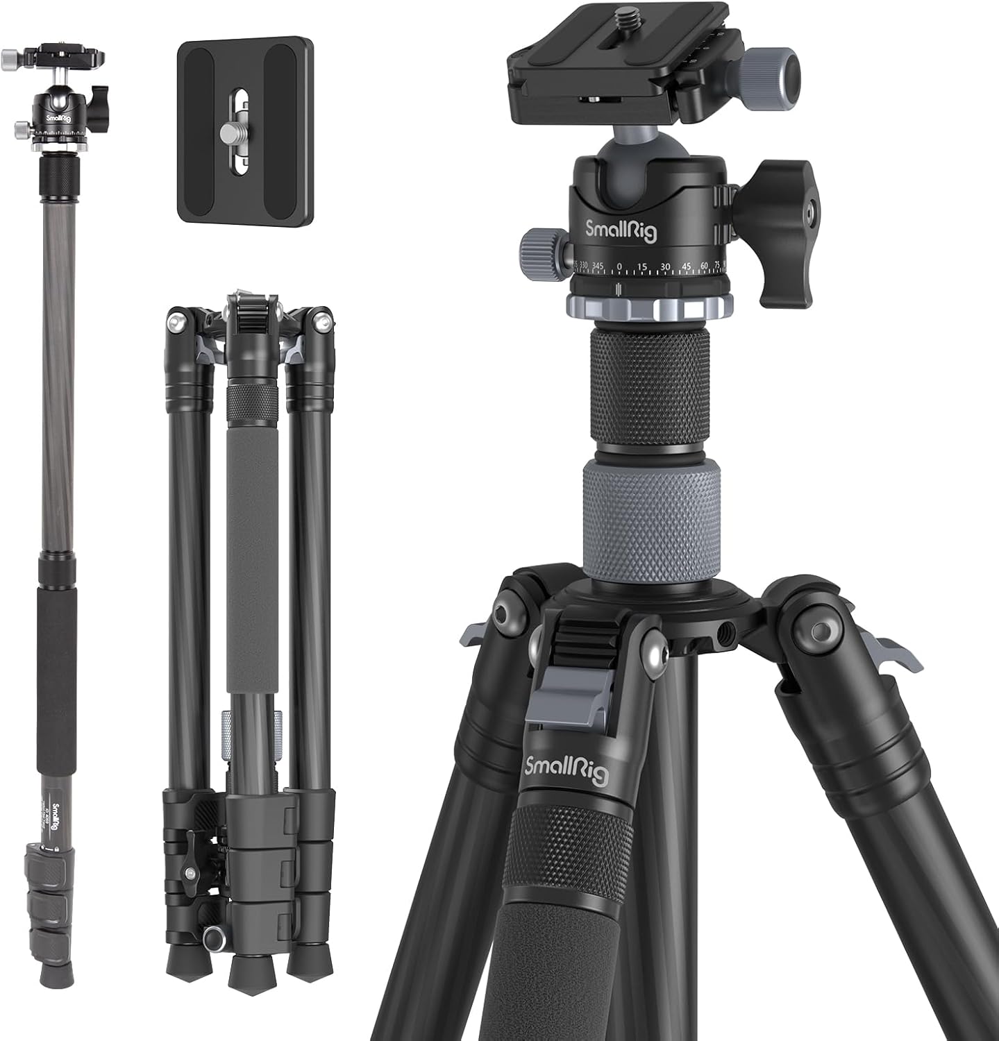 SmallRig AP-20 Carbon Fiber Tripod for DSLR Cameras - 62.2 in